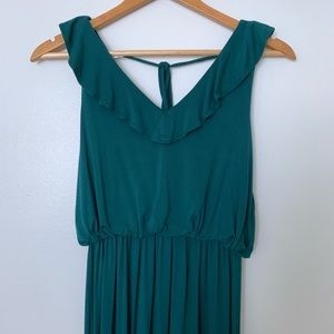 Loft Dark Green / Emerald Maxi Dress - XS Petite